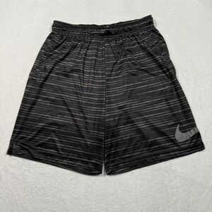 Nike Shorts Mens XL Black Gray Dri-FIT Athletic Training Striped Side Pockets